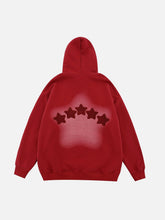 Hoodie mit beflockter Sternstickerei